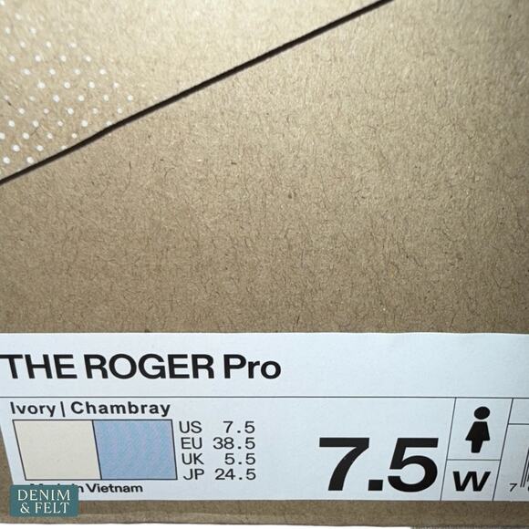 NEW On Running The Roger Pro Tennis Shoes Ivory Chambray Womens 7.5 Carbon Gym - Picture 15 of 15